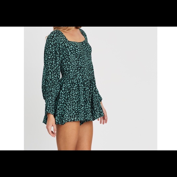 Charlie Holiday Feline Bodice Emerald Romper - Picture 3 of 8